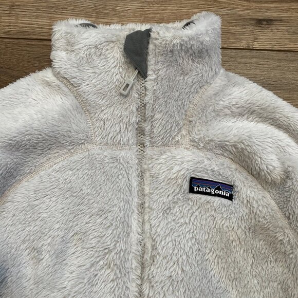Women's Patagonia Fleece Jacket SZ Medium Gray Full Zip Logo - Picture 3 of 12